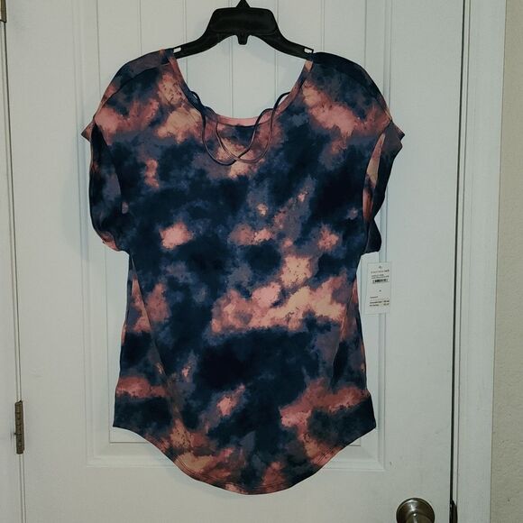 Halston Studio Large Nebulous Eclipse Top Size Medium with unique straps - Picture 1 of 3